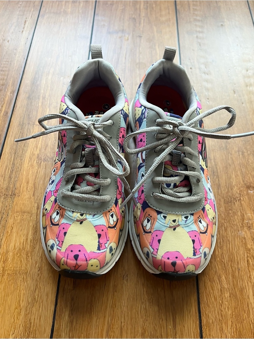Skechers Woman’s Comfort Flex Pro Work Sneakers in the Waggey Dog Print